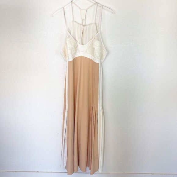 Jonathan Simkhai Cream Maxi Gown Strppy Dress Size 12 - Picture 1 of 12